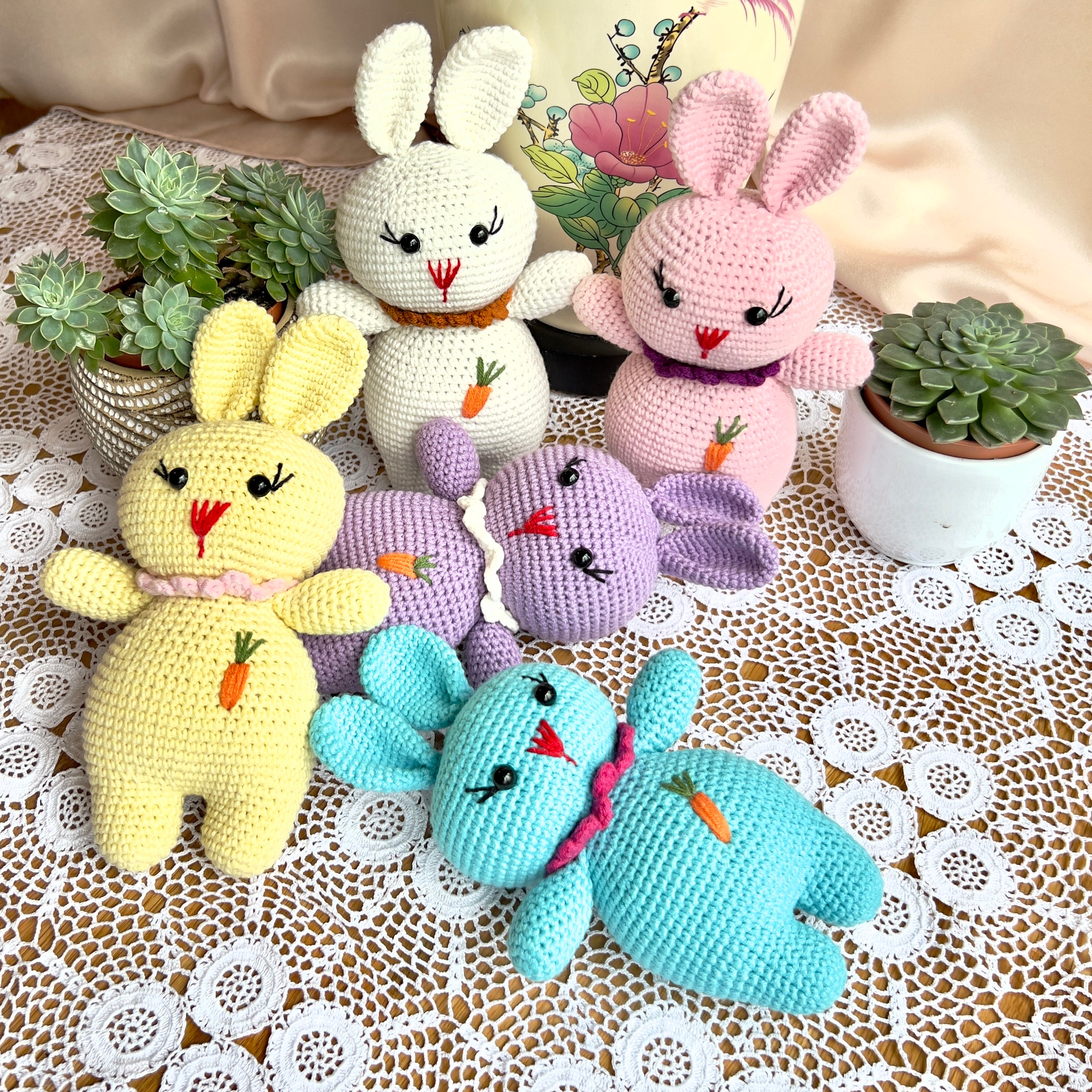 Natural Unique Crochet Stuffed Bunny travel Toy Sleeping - Etsy