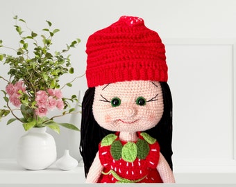Christmas Fairy Personalised Stuffed Doll  for Toddler / Crochet Organic Cotton Baby Doll  / Unique  Birthday Gift,  Nursery Decoration
