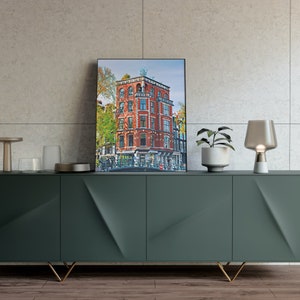 Amsterdam digital painting art | Amsterdam | Amsterdam Canals | Amsterdam Building | Amsterdam Bike Canal Digital Art | Instant Download |