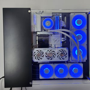 Boîtier F-CASE 4 ATX RAL / Boîtier PC ouvert / Banc de test / PC ouvert - Refroidissement liquide tout-en-un mural 360°, vitre 4 mm