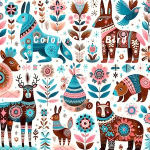 10 papiers d'art folklorique scandinave.