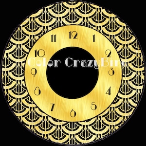 Art Deco Clock Face A (PNG)