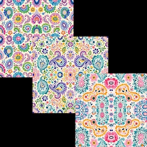 10 mooie naadloze bloemen- en paisleypatronen.