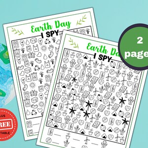Earth Day ISPY Worksheets for Kids - Printable Earth Day Activity Pages and Games for Classroom, Homeschool and Family Game Night