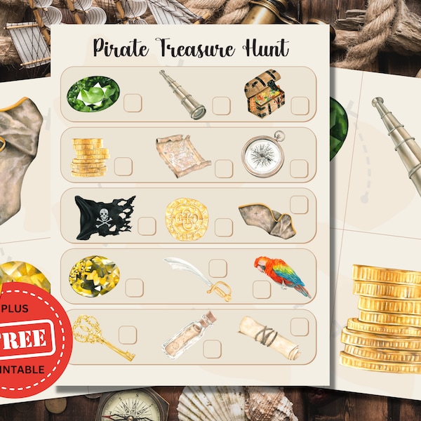 Printable Pirate Treasure Hunt Game for Kids Birthday Parties, Classroom Games, and Family Activities - Digital Download