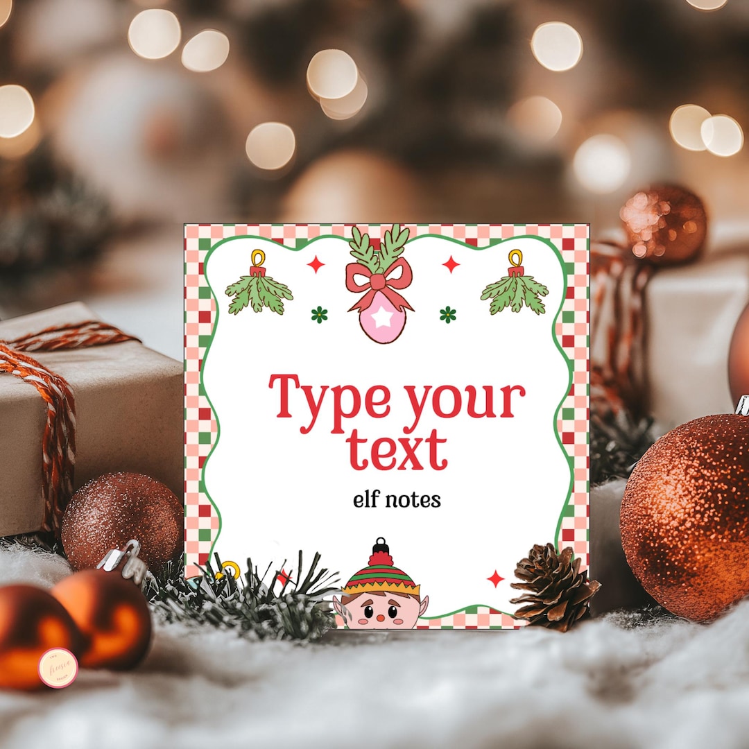 Editable Elf Note Cards Template for Elf Christmas Activities, Ideas ...
