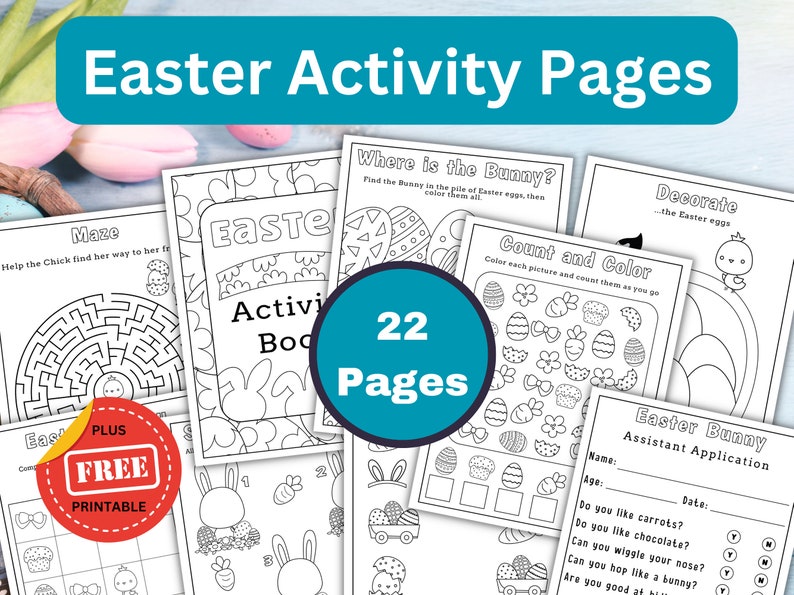 Easter Activity Pages for Kids Easter Coloring and Activity Pack ...