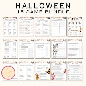 Halloween Party Games - 15 Printable Halloween Party Game Bundle for Kids and Adults - Icebreaker Activities & Spooky Party Games - KL098