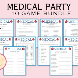 Medical Party Game Bundle for Nurse, Doctor, Graduation, Retirement & Birthday party - Nurse Appreciation Week - Printable Games - NU04