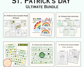Printable St Patrick's Day Game and Activity Bundle - Family Party Games for Kids and Adults - Digital Download