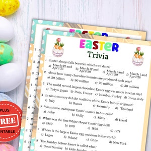 Easter Trivia Game - Easter Printable Games for Kids & Adults - Easter Party Game - Easter Family Night Games - Office Party Games