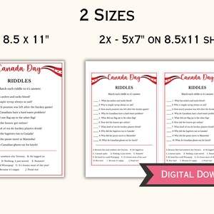 Printable Canada Day Riddles Game - Canada Day Game and Activity for ...
