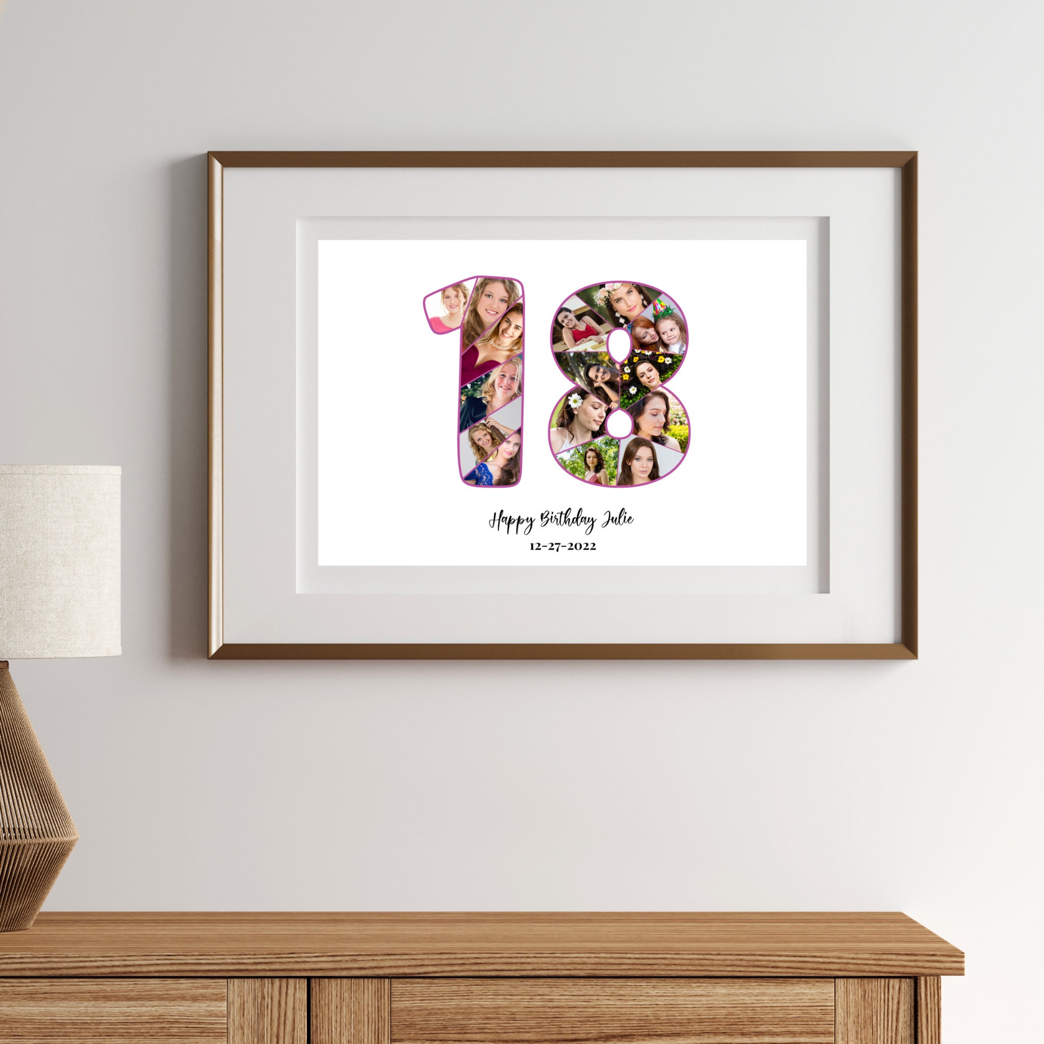 Editable Custom 18th Birthday Gift - Photo Collage - 18th Anniversary