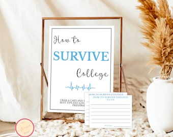 Graduation Advice Cards Printable - College Going Away Advice and Wishes Cards - College Farewell Survival Advice - KD907