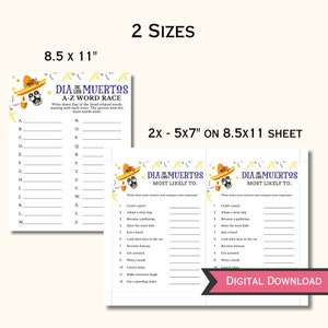 Día De Los Muertos Party Games - Printable Day of the Dead Game Bundle ...