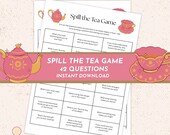 Spill The Tea Game, Tea Party Game Printable, Adult Tea Party Game, Tea Party Activities for Women, Ladies Luncheon Games, Garden Tea Party