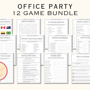 Printable Office Party Games Bundle - Work Party Games for Team Building - Staff Appreciation Icebreaker Activity - Happy Hours - LK09