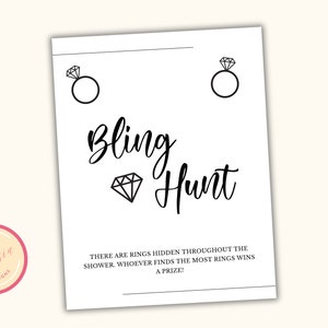 Paare Dusche - Bling Hunt Zeichen - Ring Jagd Spiel - druckbare Paare Party Spiel - gemeinsames Brautparty Spiel - Co ed Braut Party Spiel - KW04