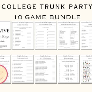 College Going Away Party Games - 10 Printable College Trunk Party Games - College Send Off & Farewell Party Games - Instant Download - KD907