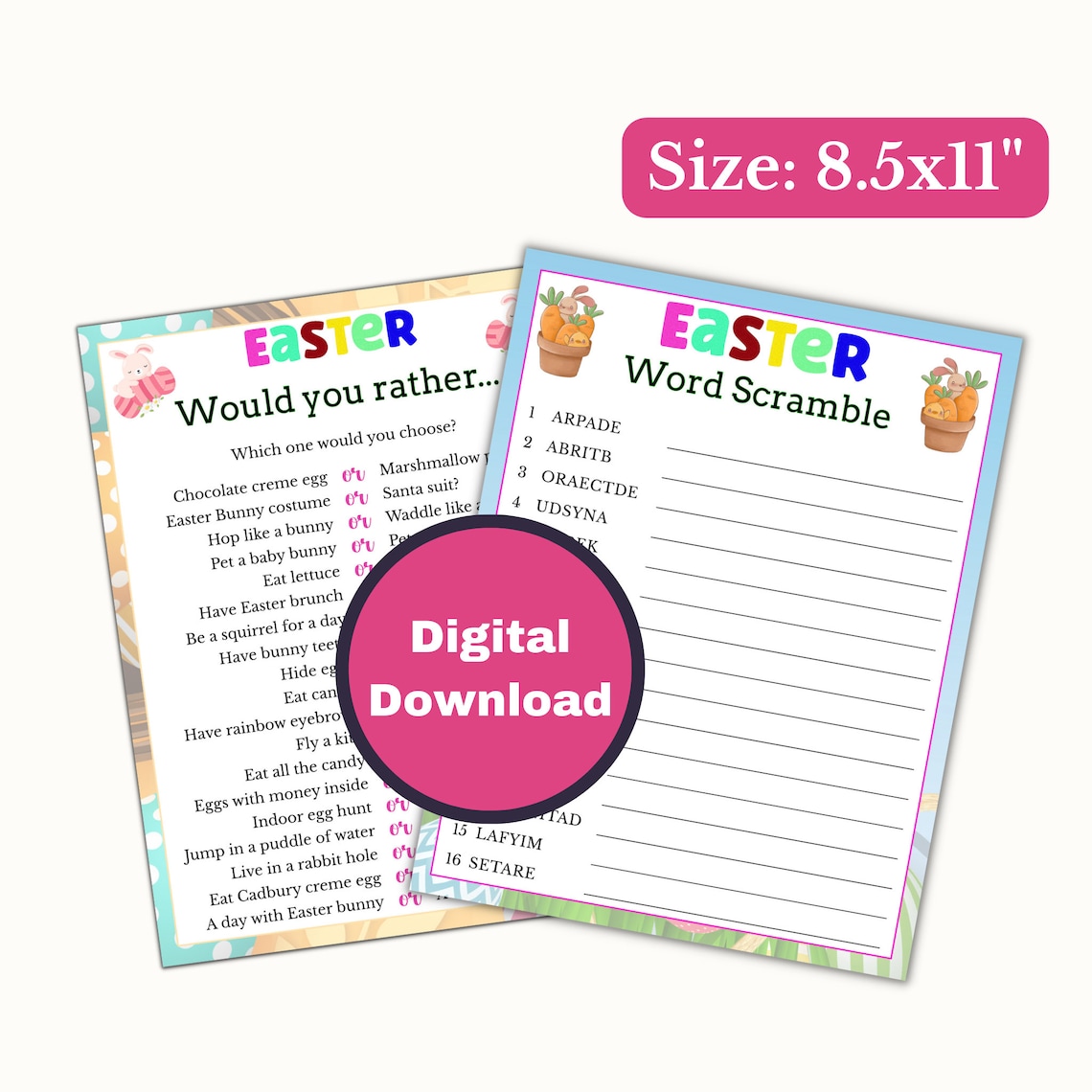 Easter Game Bundle Easter Printable Games for Kids & Adults Easter ...