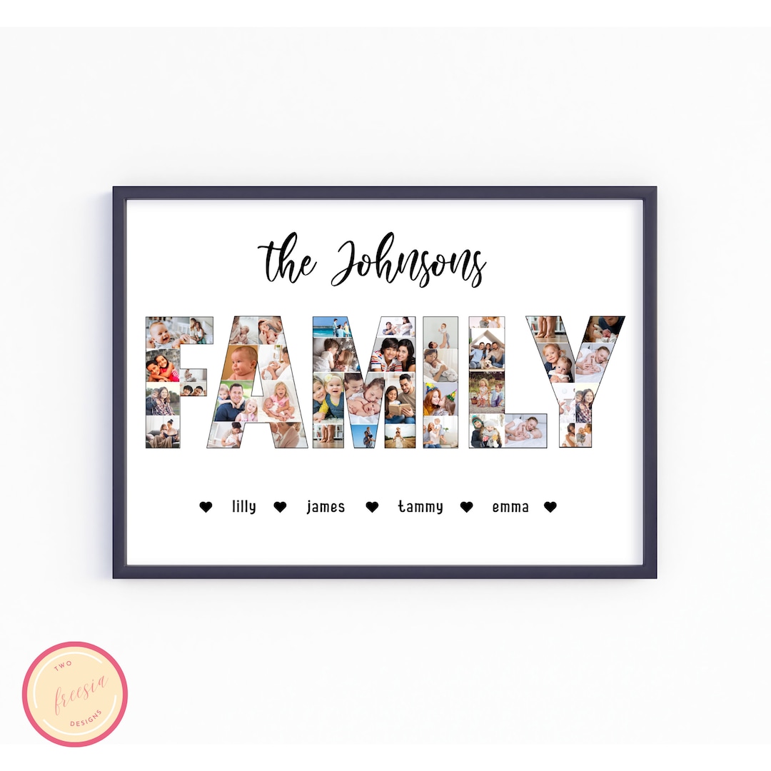 Family Photo Collage - Personalized Family Photo Collage - Family Photo ...