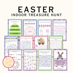 Indoor Easter Treasure Hunt for Older Kids - Scavenger Hunt for Tweens, Teens - Printable Games and Puzzles - Digital Download