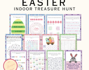 Indoor Easter Treasure Hunt for Older Kids - Scavenger Hunt for Tweens, Teens - Printable Games and Puzzles - Digital Download