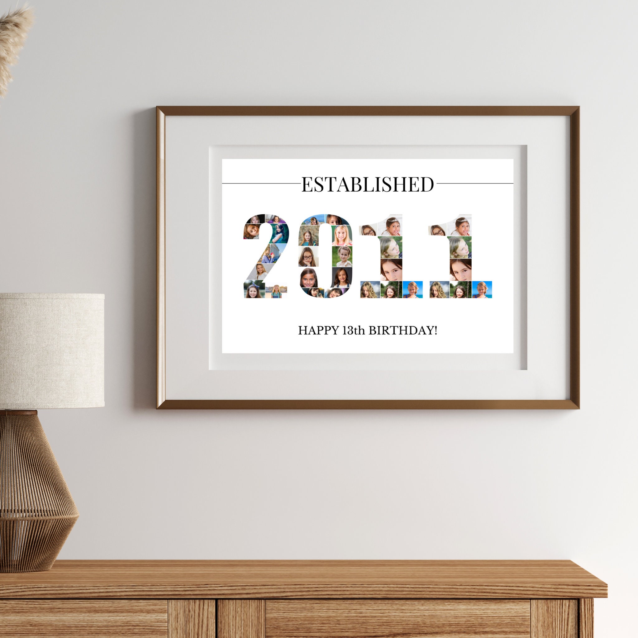 Editable Custom 13th Birthday Gift Photo Collage 13th Anniversary Born ...