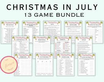 Afdrukbare Kerst In juli-spellen voor kinderen en volwassenen - 13 Kerstmis in juli-gamebundel - Tropische kerstspellen - Instant Download - MC1