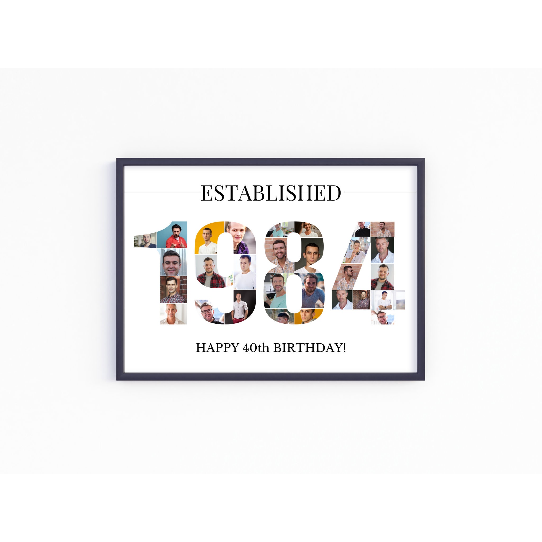 Custom 40th Birthday Photo Collage Template - Personalized 1984 Picture ...