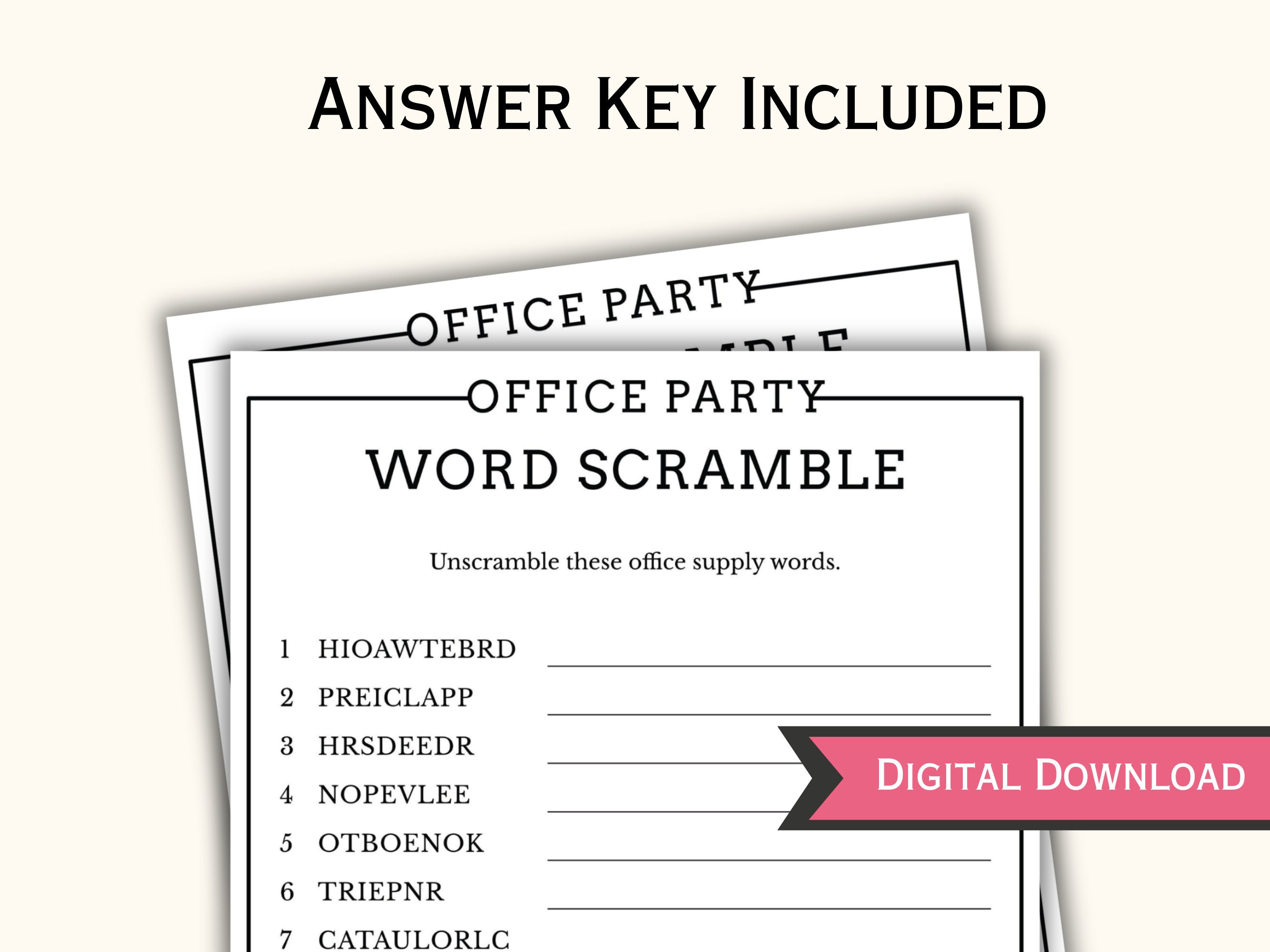 Printable Office Party Games Bundle Work Party Games for Team Building ...