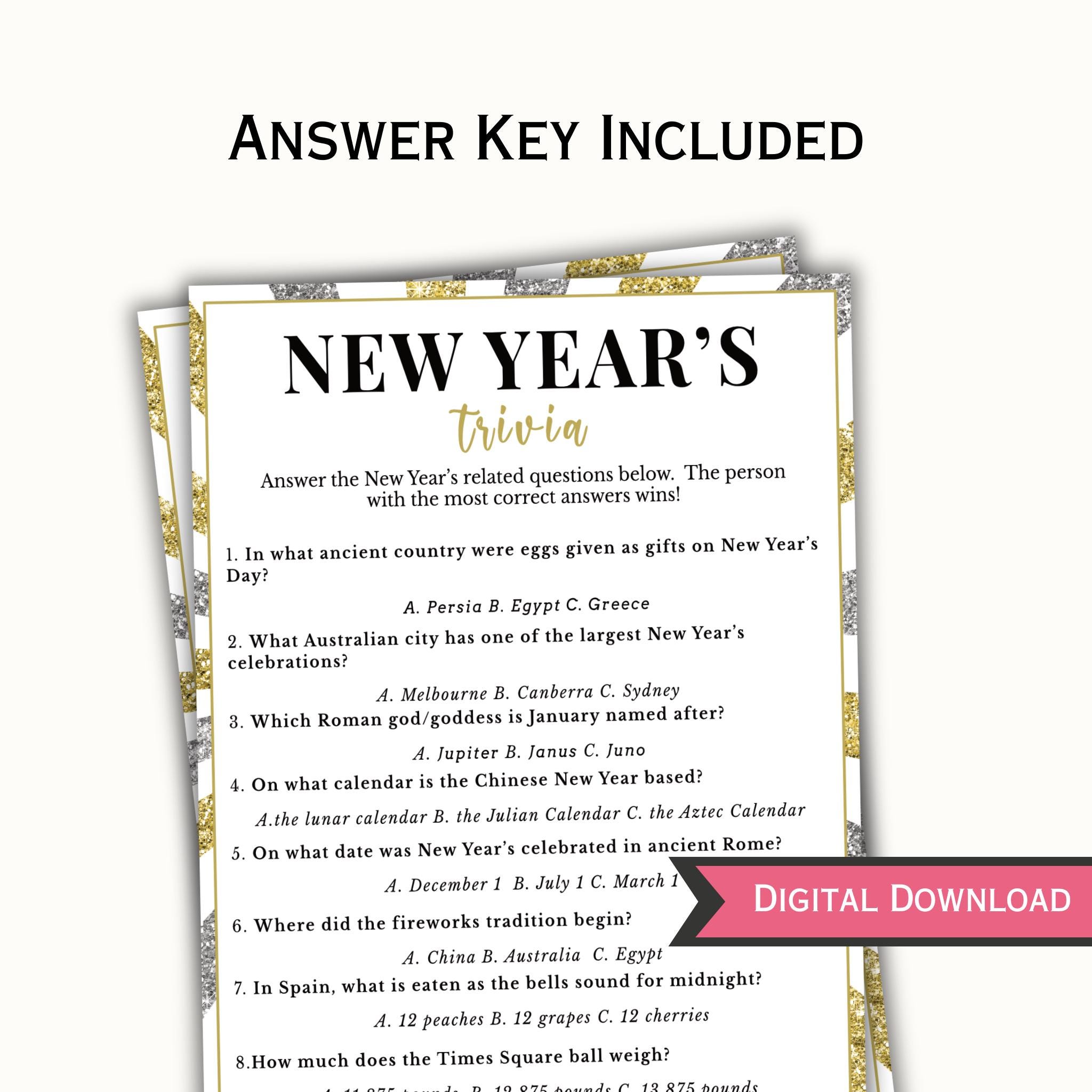 New Years Games Bundle, Printable 2026 New Years Party Games for Kids ...