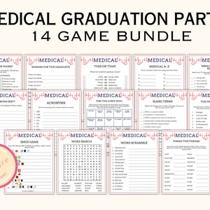 14 Printable Medical Party Game Bundle for Nurse, Doctor, Graduation, Retirement & Birthday party - Nurse Appreciation Week - NU04
