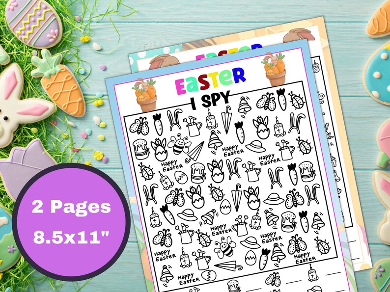 Easter I Spy Printable Easter Games and Activity for Kids - Etsy
