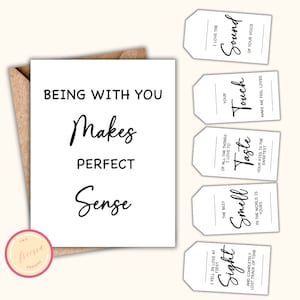 5 Senses Gift Tags, Cards & Ideas Gift for Boyfriend, Girlfriend, Husband  or Wife Valentine's Gift Birthday Gift Anniversary Gift 