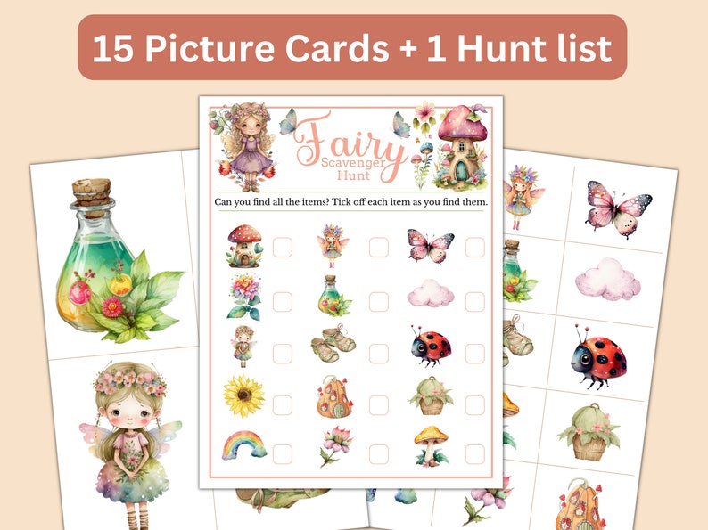 Fairy Scavenger Hunt - Printable Fairy Garden Birthday Party Games for ...