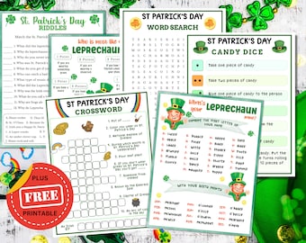 Printable St. Patrick's Day Party Games and Activity Bundle for Kids and Adult - Digital Download