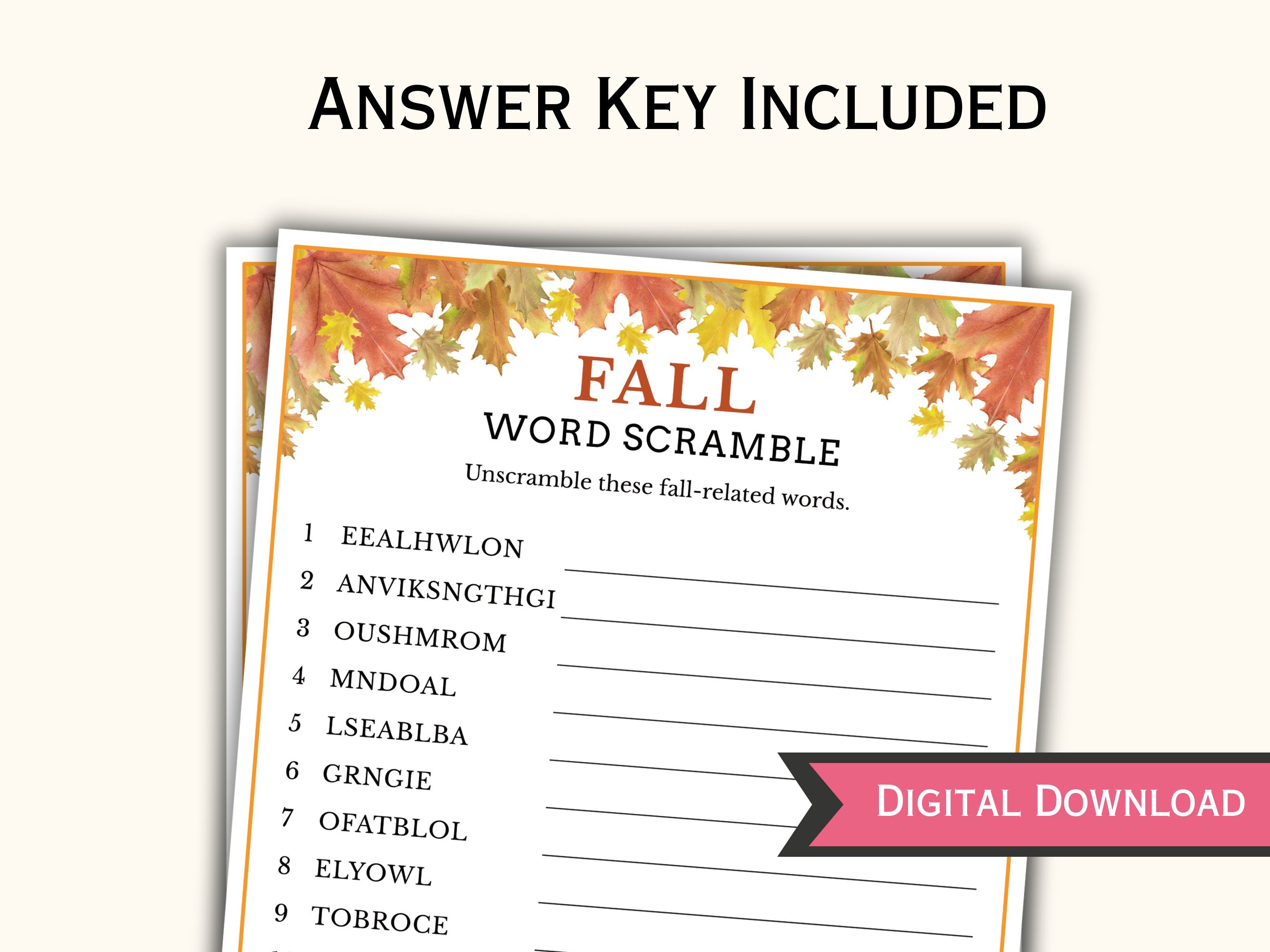 Fall Game Bundle 12 Printable Autumn Game Bundle Fun Fall Time ...