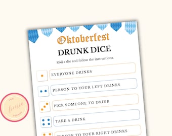Dronken Dice Game - Afdrukbare Volwassen Oktoberfest Party Games - Beer Festival Games - Drinking Game - Bierproeverij - Instant Download - RO23