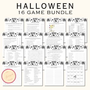 Halloween Party Games - Printable Halloween Party Game Bundle for Teens and Adults - Icebreaker Activities & Spooky Party Games - KL098