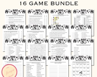 Giochi per feste di Halloween - Pacchetto di giochi stampabili per feste di Halloween per adolescenti e adulti - Attività rompighiaccio e giochi spettrali per feste - KL098