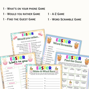 Easter Game Bundle - Easter Printable Games for Kids & Adults - Easter ...