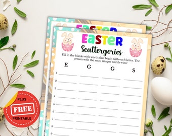 Easter Scattergories Game - Easter Printable Games for Kids & Adults - Easter Party Game - Easter Family Night Games - Office Party Games