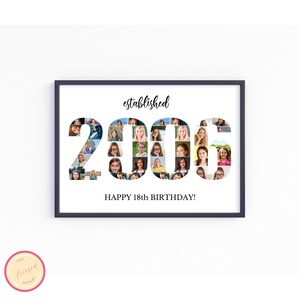 Personalized 2006 Photo Collage Template - Custom 18th Birthday Gift - Picture Collage Gift for Wife Husband Men Women - Born in 2006 - GH67