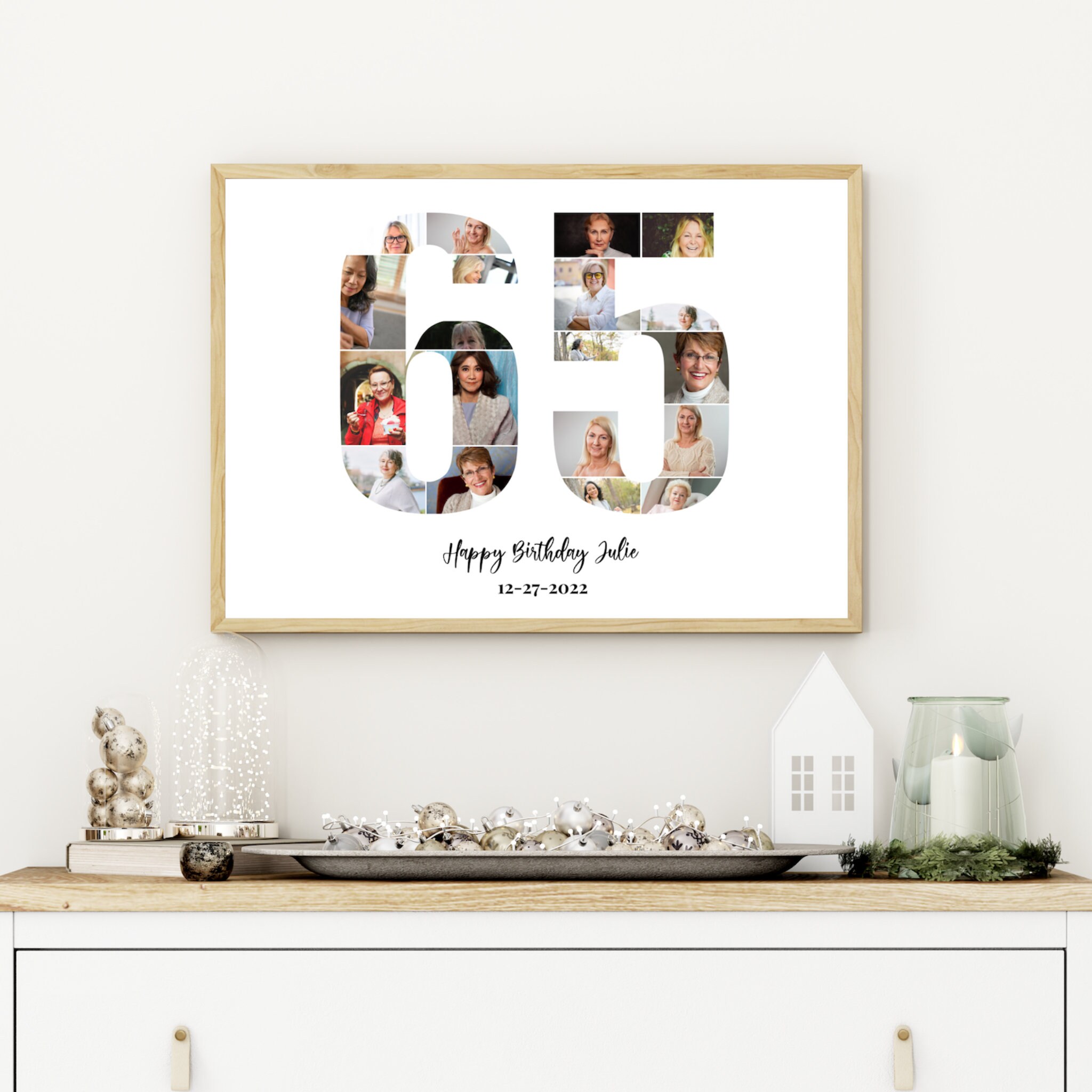 Editable Custom Sixty Fifth Birthday Gift Photo Collage 65th ...