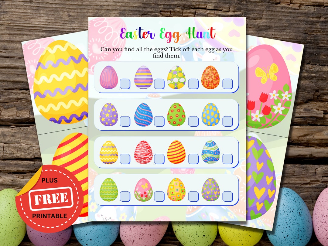 Printable Easter Egg Hunt for Kids Bunny Treasure Hunt Party Games