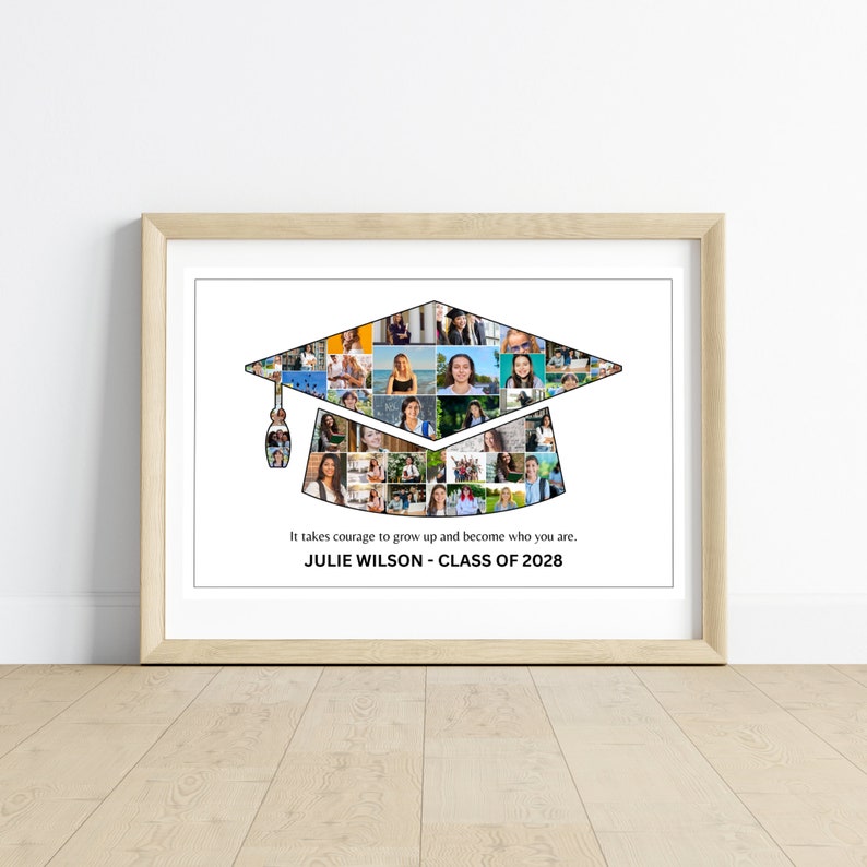 Graduation Collage Examples Graduation Photo Collage Template - Photo Gift Collage - Editable ...