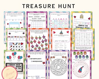 Indoor Birthday Treasure Hunt for Older Kids - Printable Birthday Scavenger Hunt - Birthday Activity for Kids and Teens - TH908