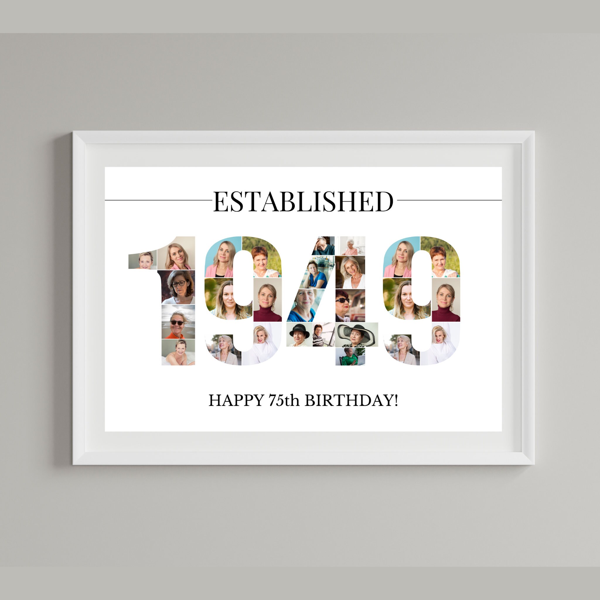 Custom 1949 Collage 75th Birthday Collage Print Photo Collage Template ...