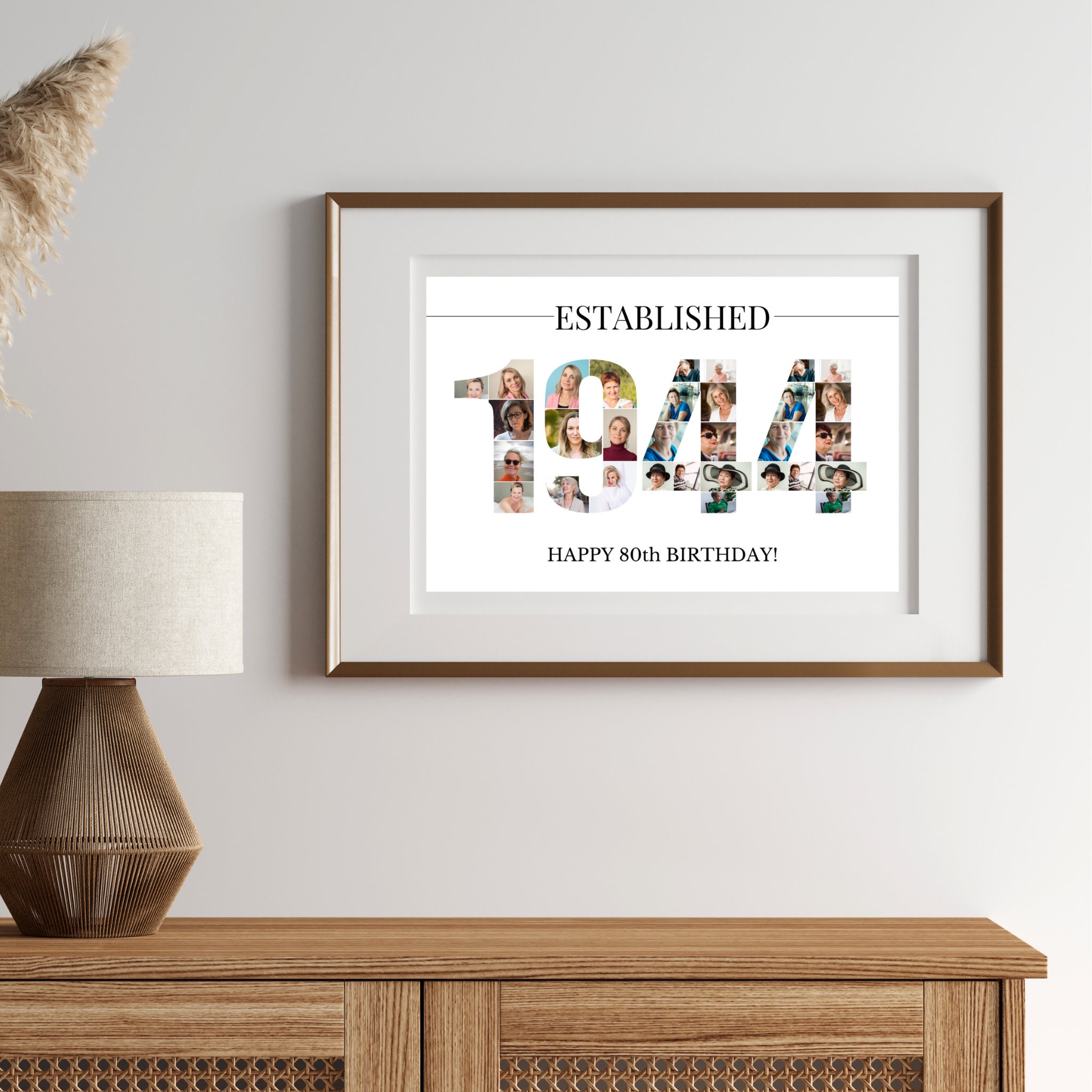 Custom 80th Birthday Photo Collage Template - Personalized 1944 Picture ...